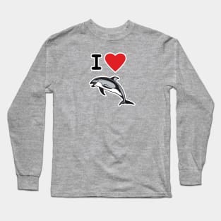 I Love Pacific White-sided Dolphins Long Sleeve T-Shirt